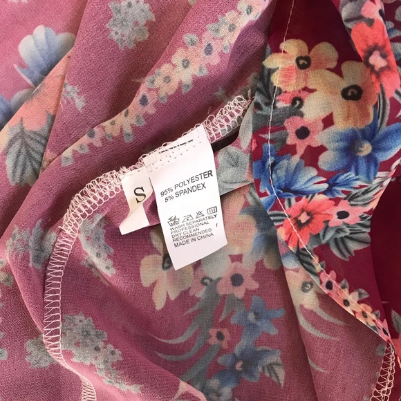 NWOT Burgundy Floral Long Kimono/Duster - Picture 8 of 8
